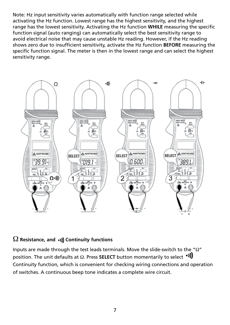 Amprobe ACD-14-FX Clamp-On-Multimeter User Manual | Page 9 / 19