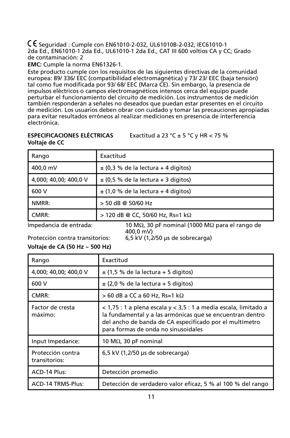 Amprobe ACD-14-PLUS Clamp-On-Multimeters User Manual | Page 110 / 148