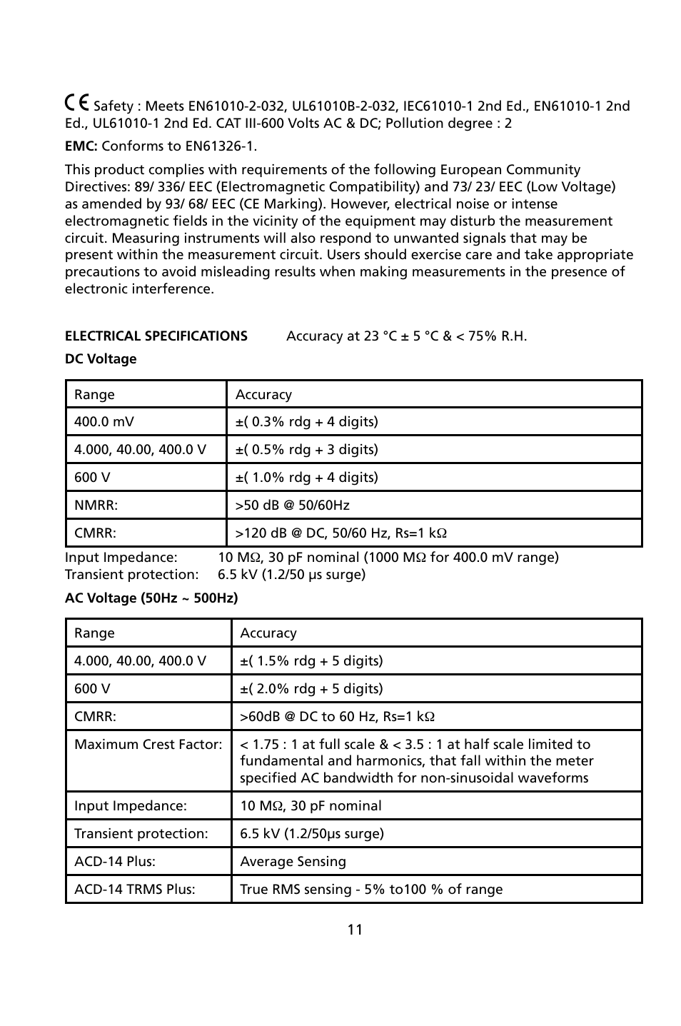 Amprobe ACD-14-PLUS Clamp-On-Multimeters User Manual | Page 14 / 148