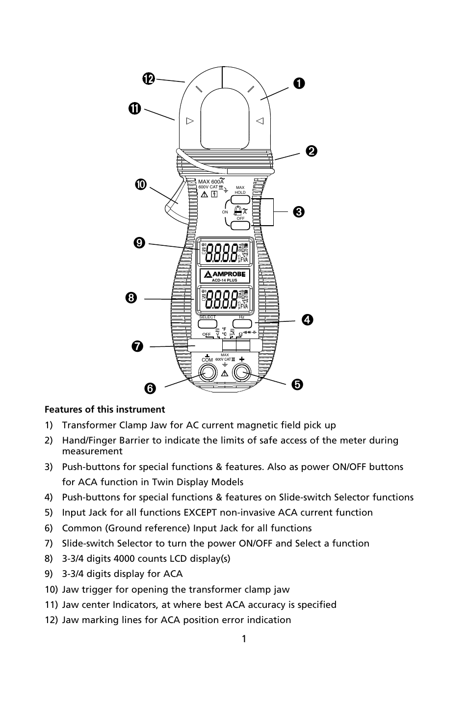 Amprobe ACD-14-PLUS Clamp-On-Multimeters User Manual | Page 4 / 148