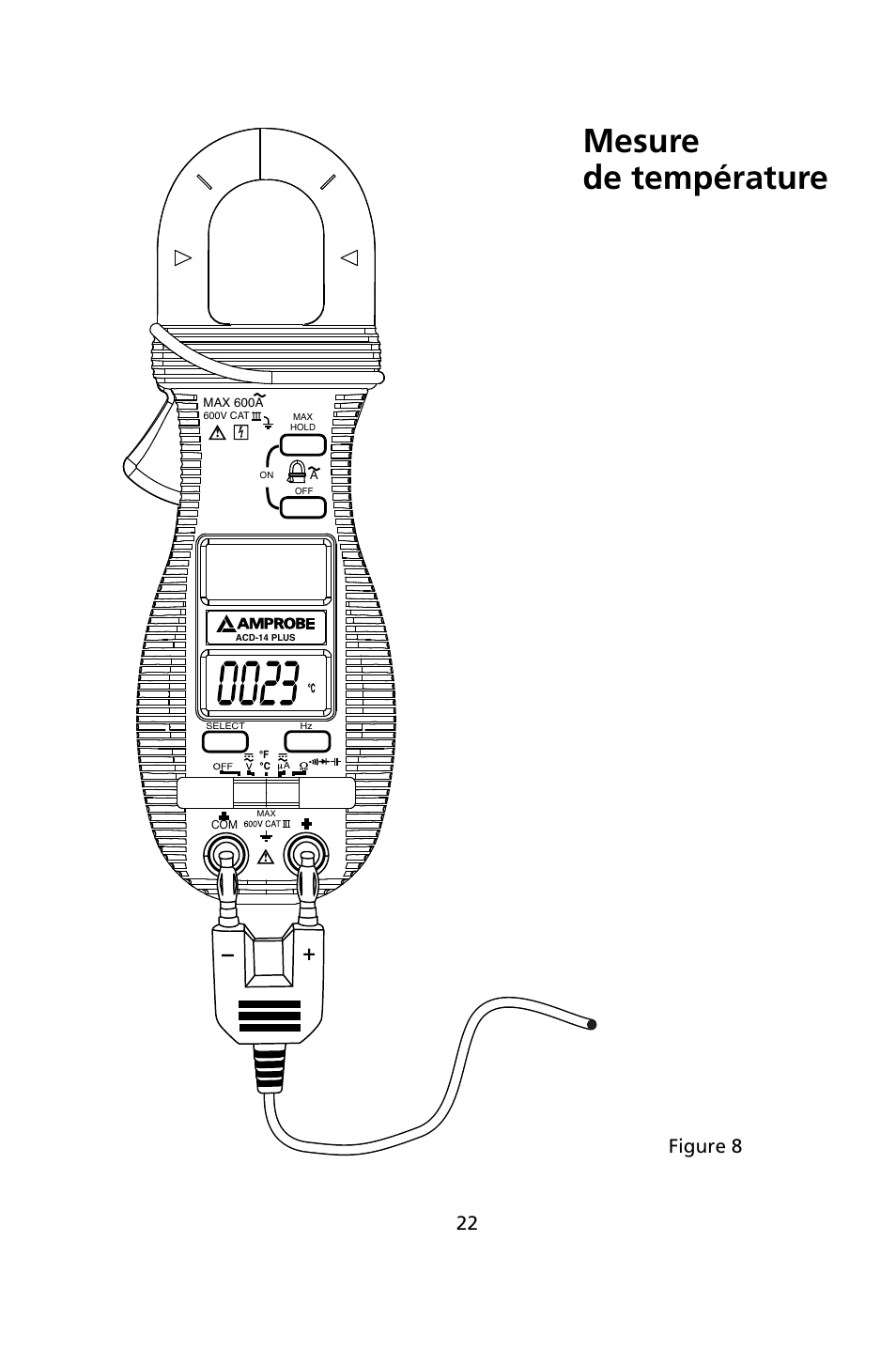 Mesure de température, Figure 8 | Amprobe ACD-14-PLUS Clamp-On-Multimeters User Manual | Page 49 / 148