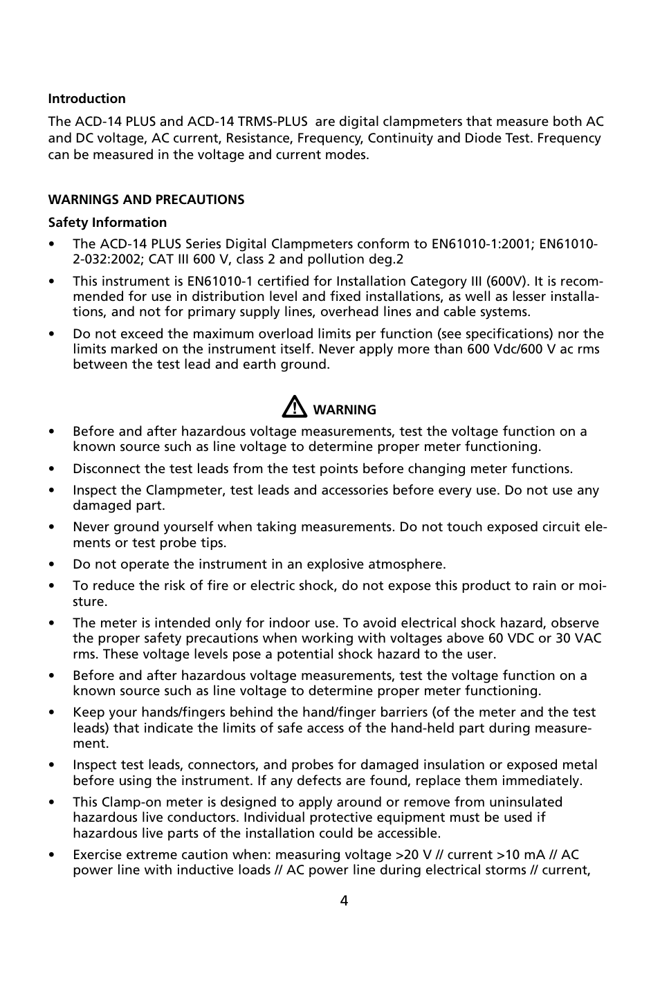 Amprobe ACD-14-PLUS Clamp-On-Multimeters User Manual | Page 7 / 148