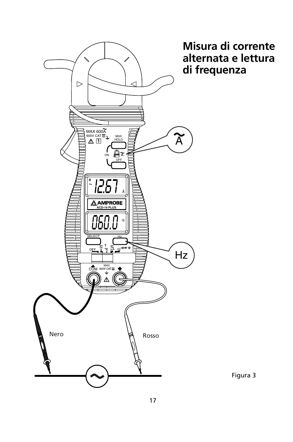 Nero rosso, Figura 3 | Amprobe ACD-14-PLUS Clamp-On-Multimeters User Manual | Page 92 / 148