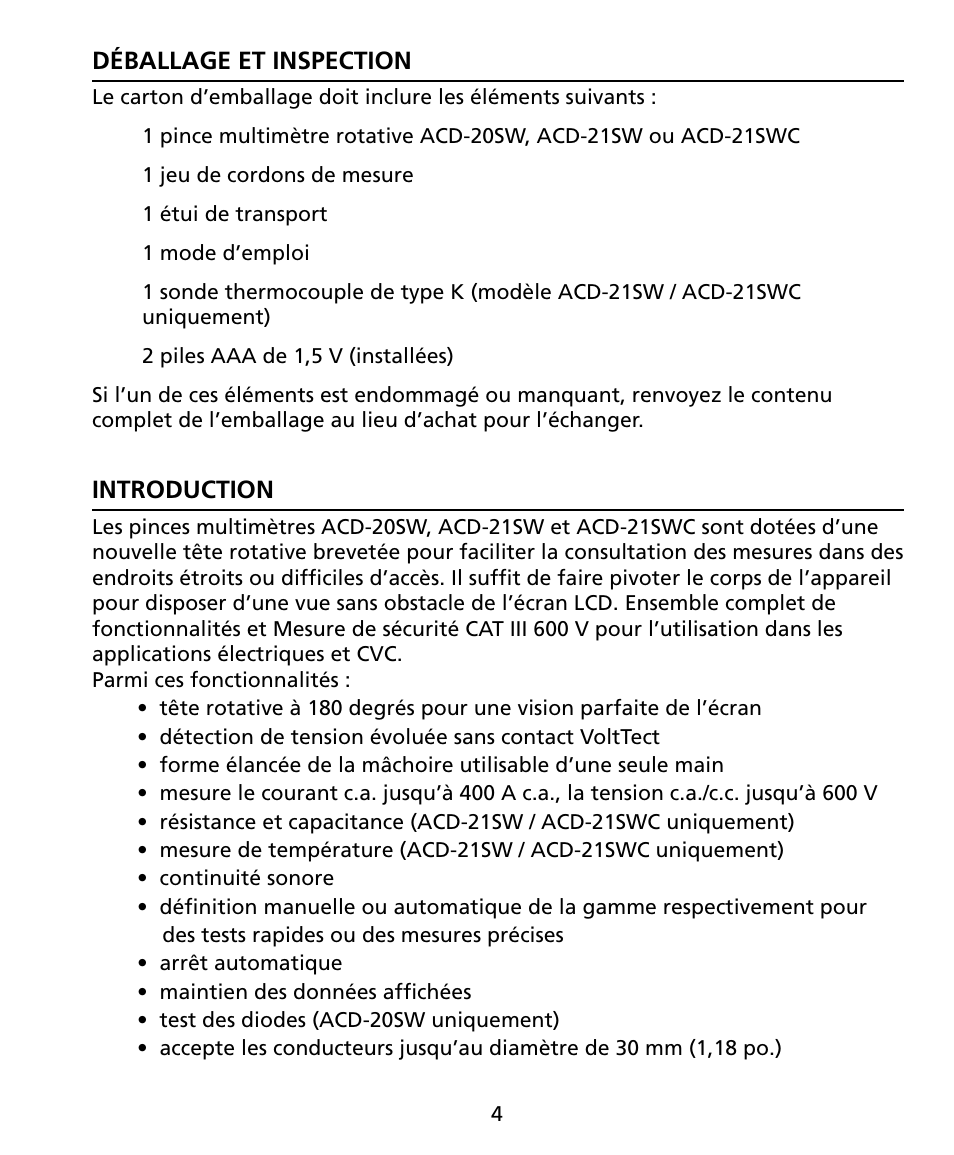 Amprobe ACD-20SW Digital-Clamp-Meters User Manual | Page 25 / 84