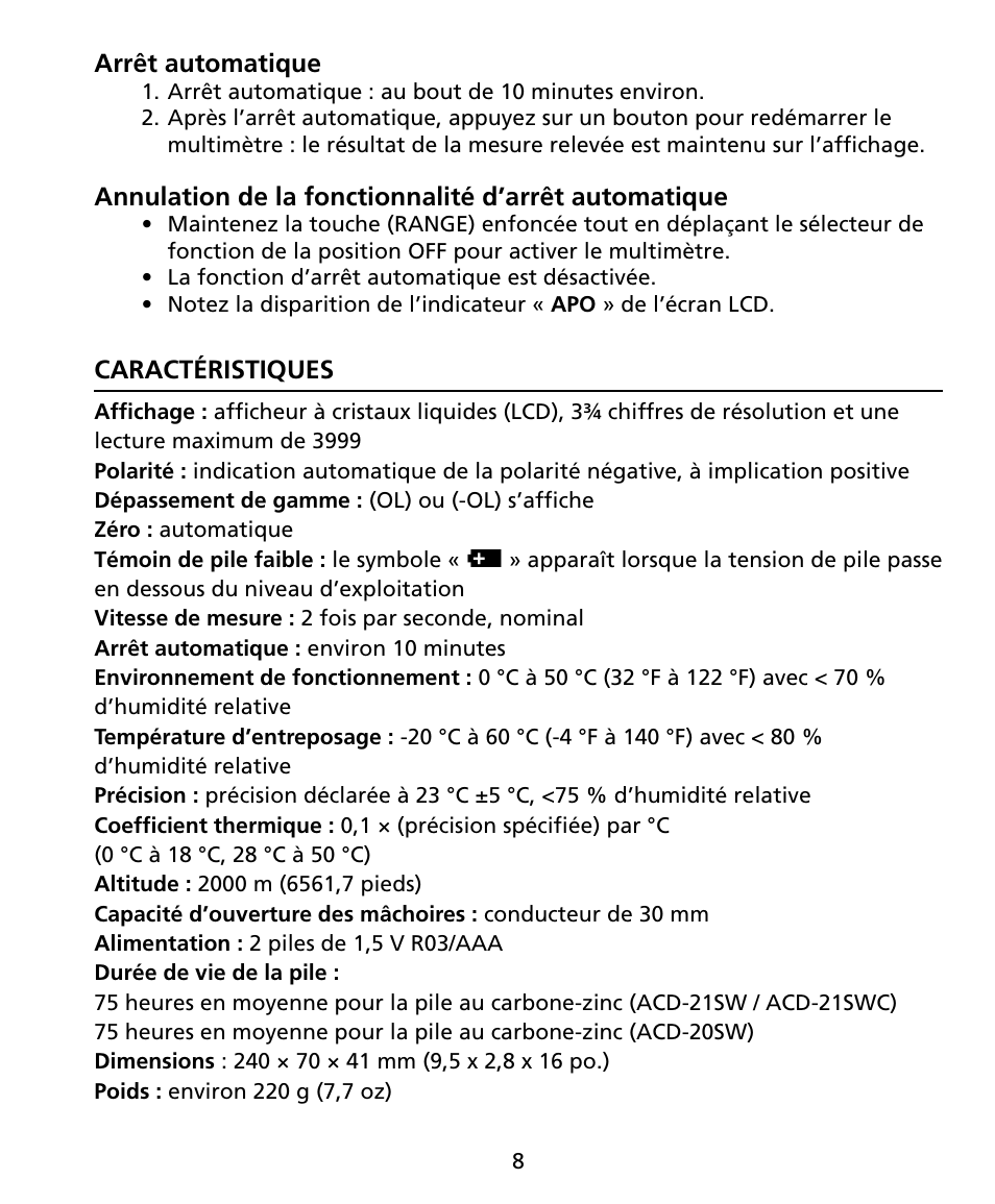 Amprobe ACD-20SW Digital-Clamp-Meters User Manual | Page 29 / 84