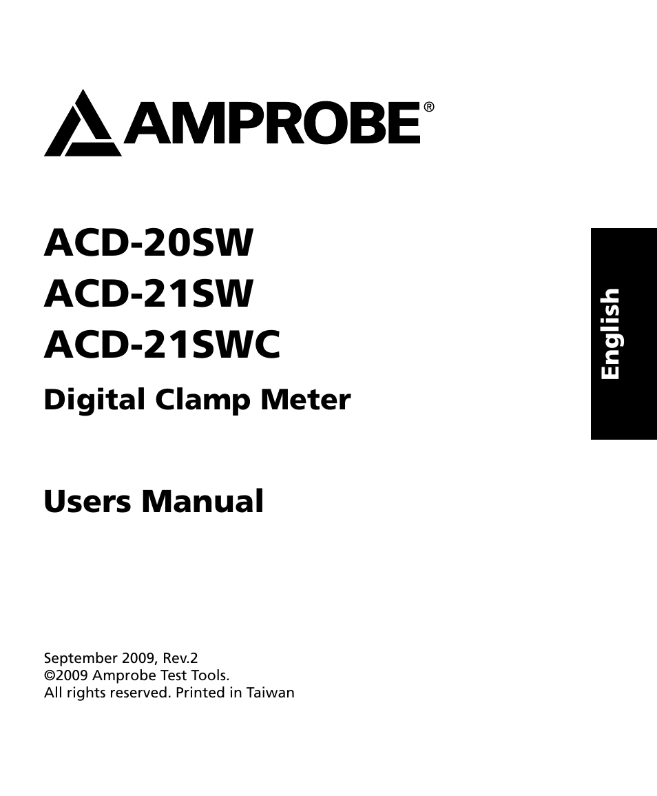 Users manual | Amprobe ACD-20SW Digital-Clamp-Meters User Manual | Page 3 / 84