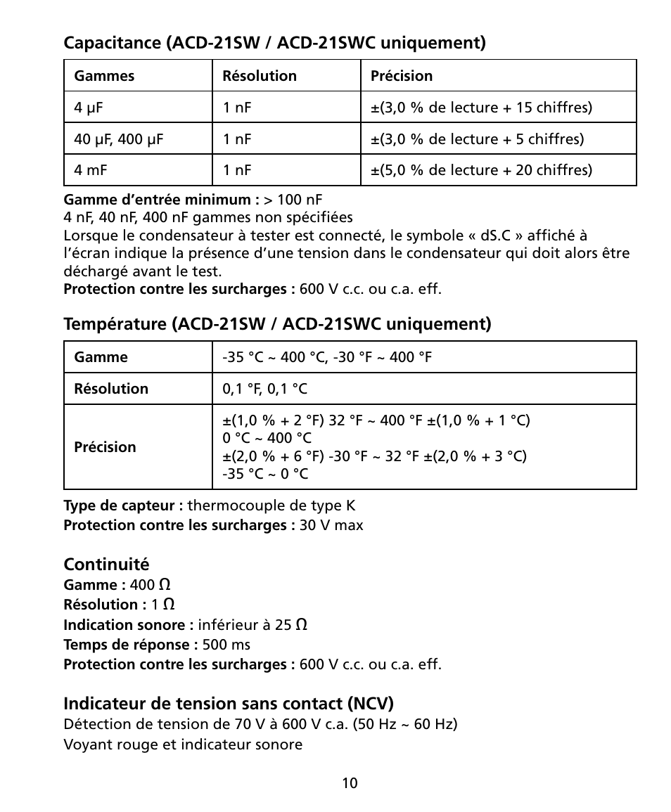 Amprobe ACD-20SW Digital-Clamp-Meters User Manual | Page 31 / 84