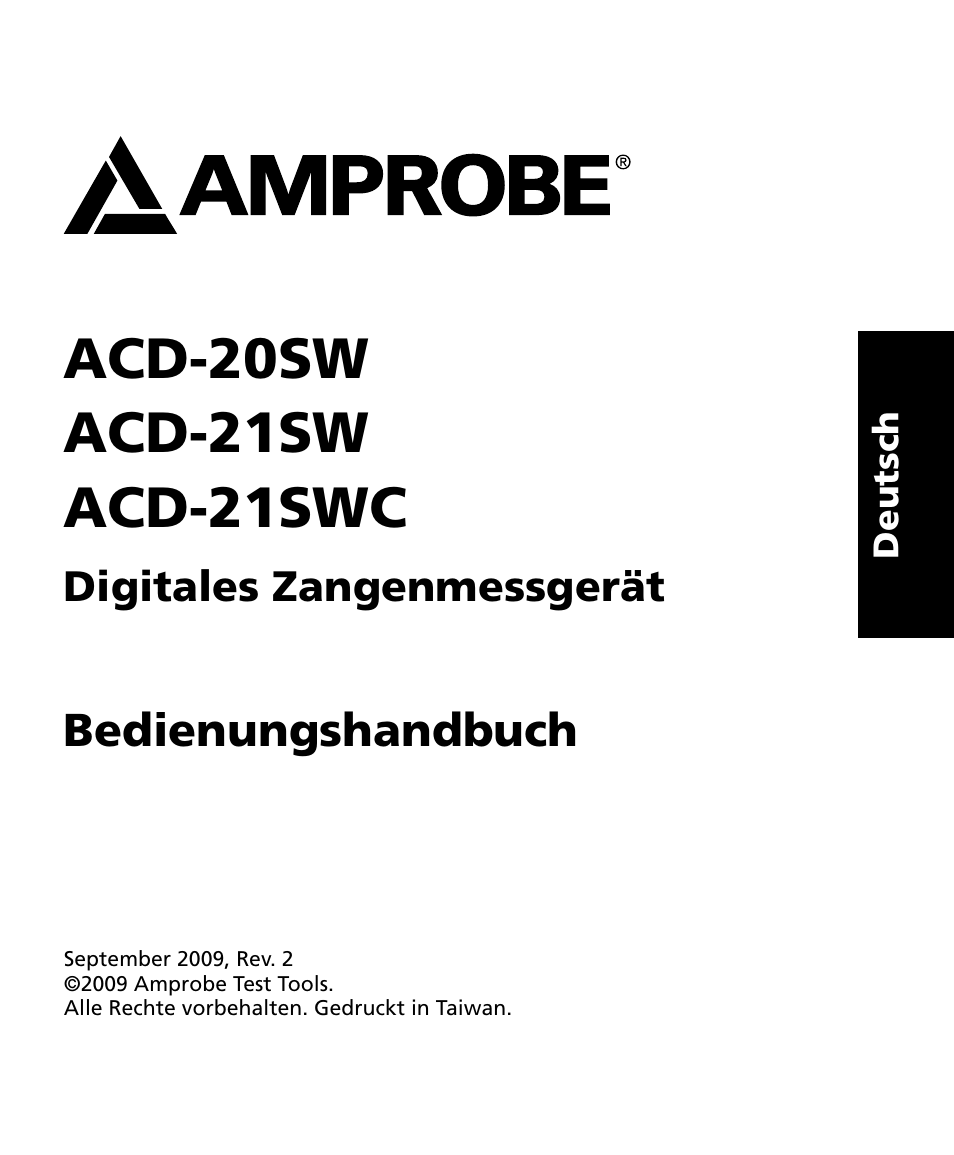 Bedienungshandbuch | Amprobe ACD-20SW Digital-Clamp-Meters User Manual | Page 35 / 84