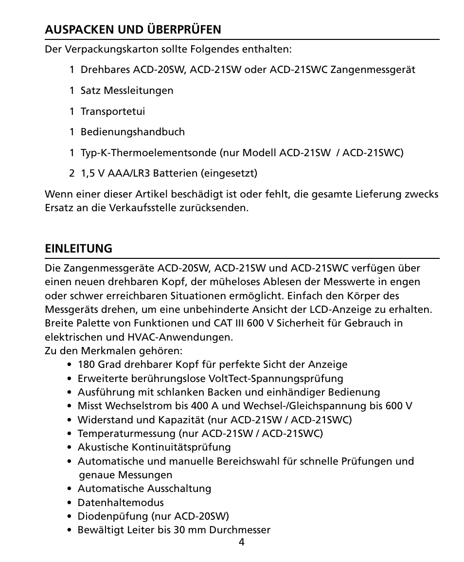 Amprobe ACD-20SW Digital-Clamp-Meters User Manual | Page 41 / 84