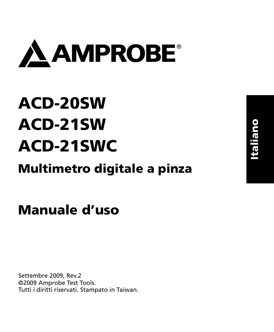 Manuale d’uso | Amprobe ACD-20SW Digital-Clamp-Meters User Manual | Page 51 / 84