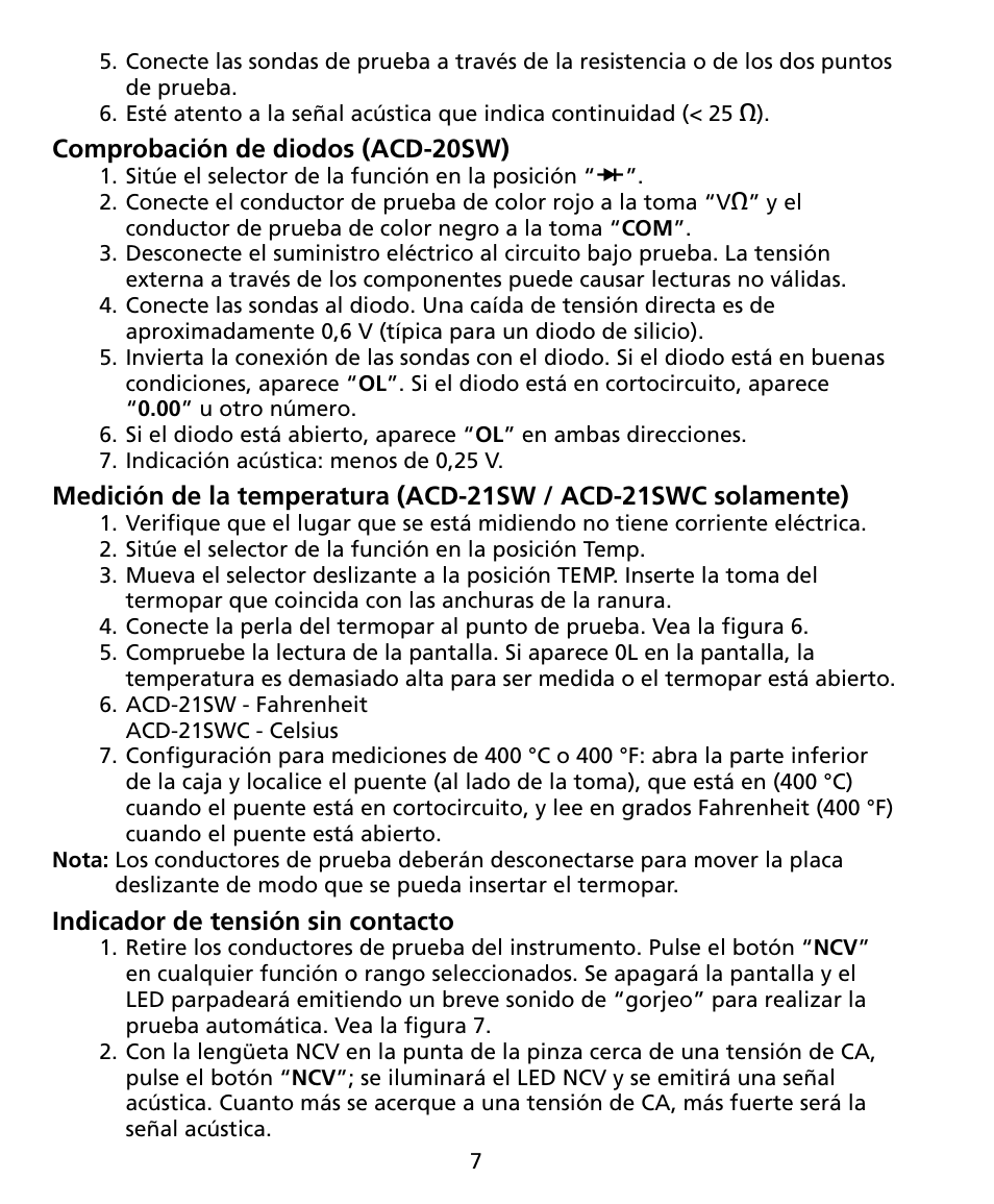 Amprobe ACD-20SW Digital-Clamp-Meters User Manual | Page 76 / 84