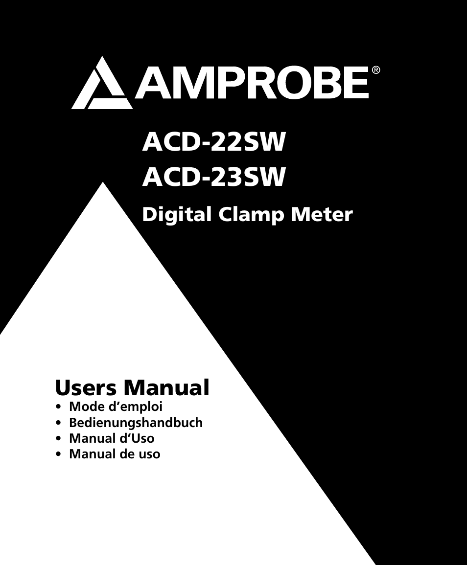 Amprobe ACD-22SW Digital-Clamp-Meters User Manual | 20 pages