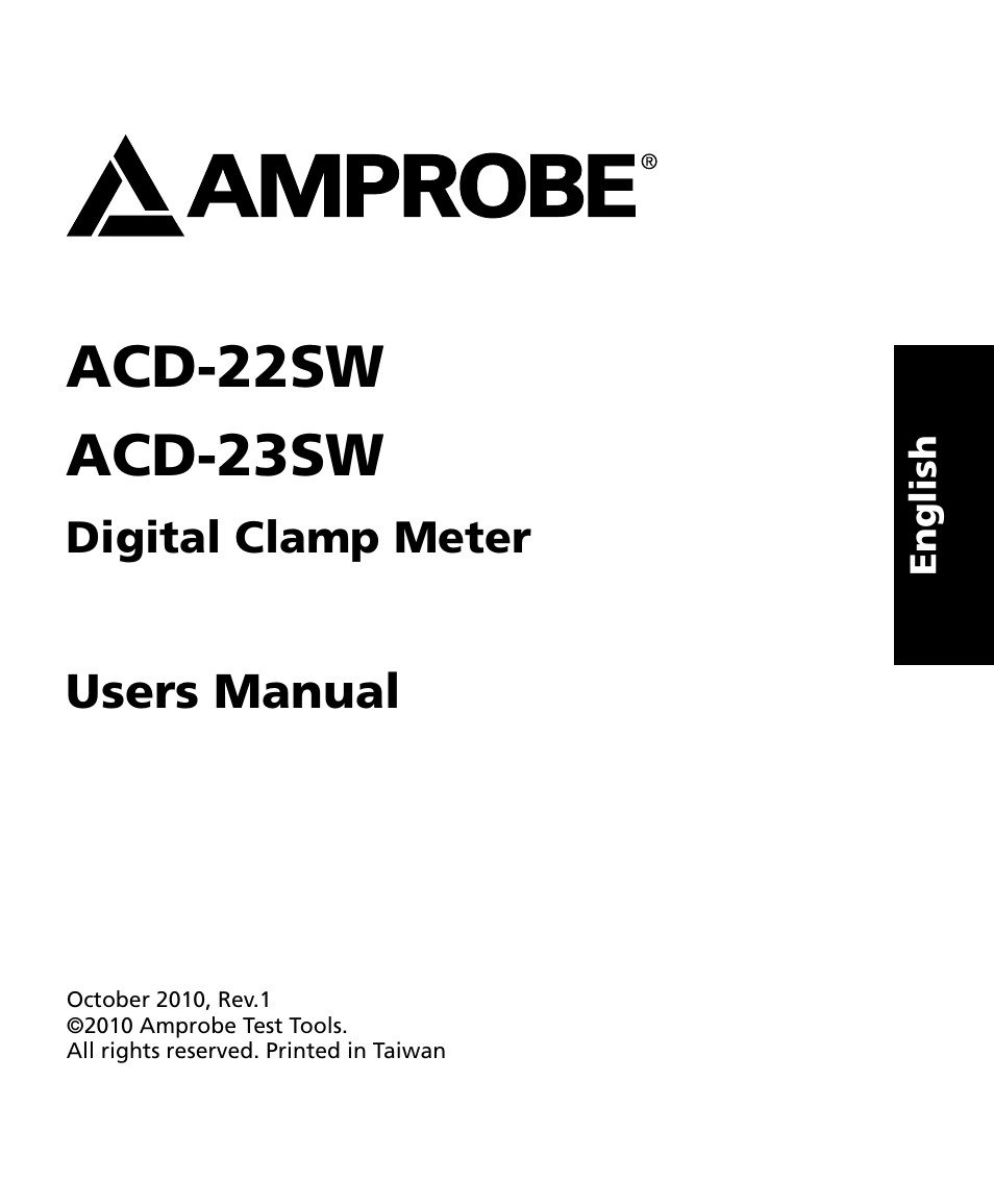 Acd-22sw acd-23sw | Amprobe ACD-22SW Digital-Clamp-Meters User Manual | Page 3 / 20