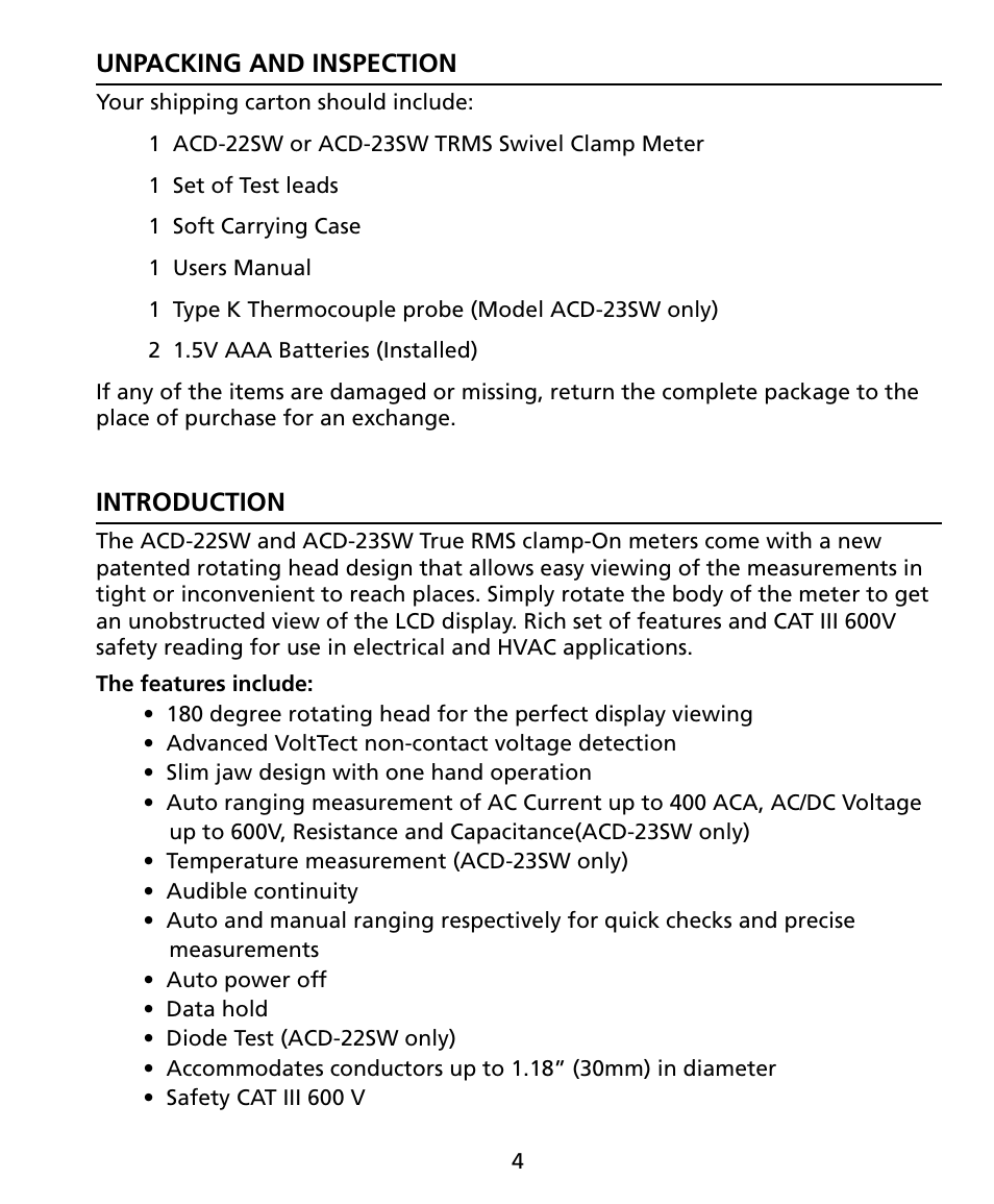 Amprobe ACD-22SW Digital-Clamp-Meters User Manual | Page 9 / 20