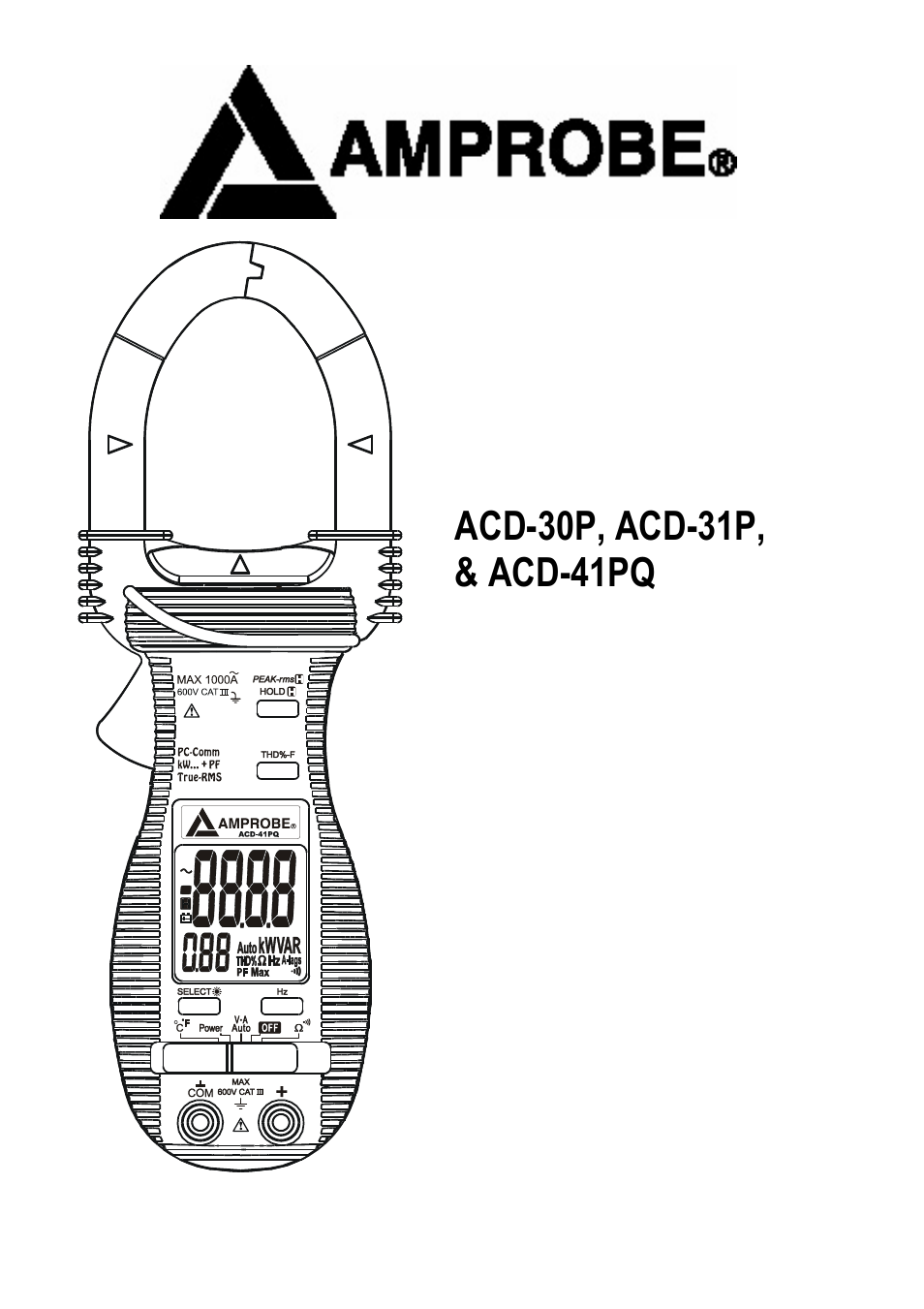 Amprobe ACD-30P Clamp-On-Power-Meters User Manual | 20 pages