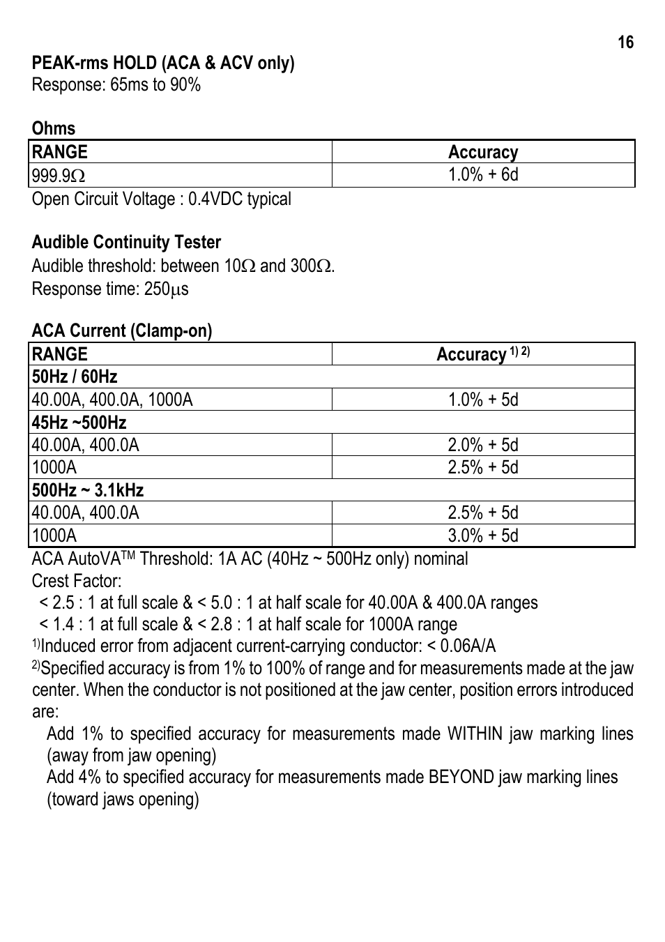 Amprobe ACD-30P Clamp-On-Power-Meters User Manual | Page 17 / 20