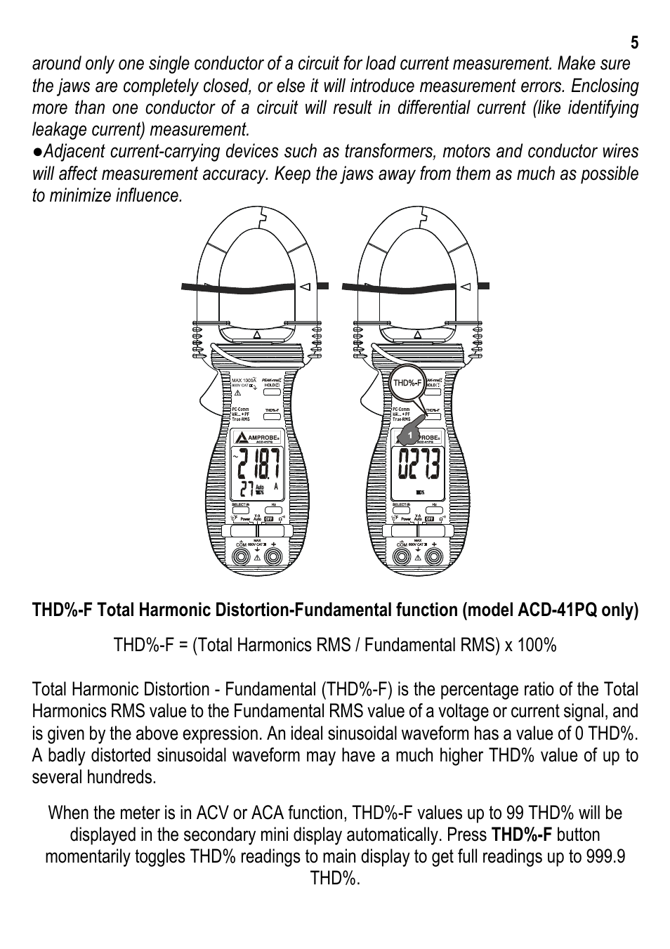 Amprobe ACD-30P Clamp-On-Power-Meters User Manual | Page 6 / 20