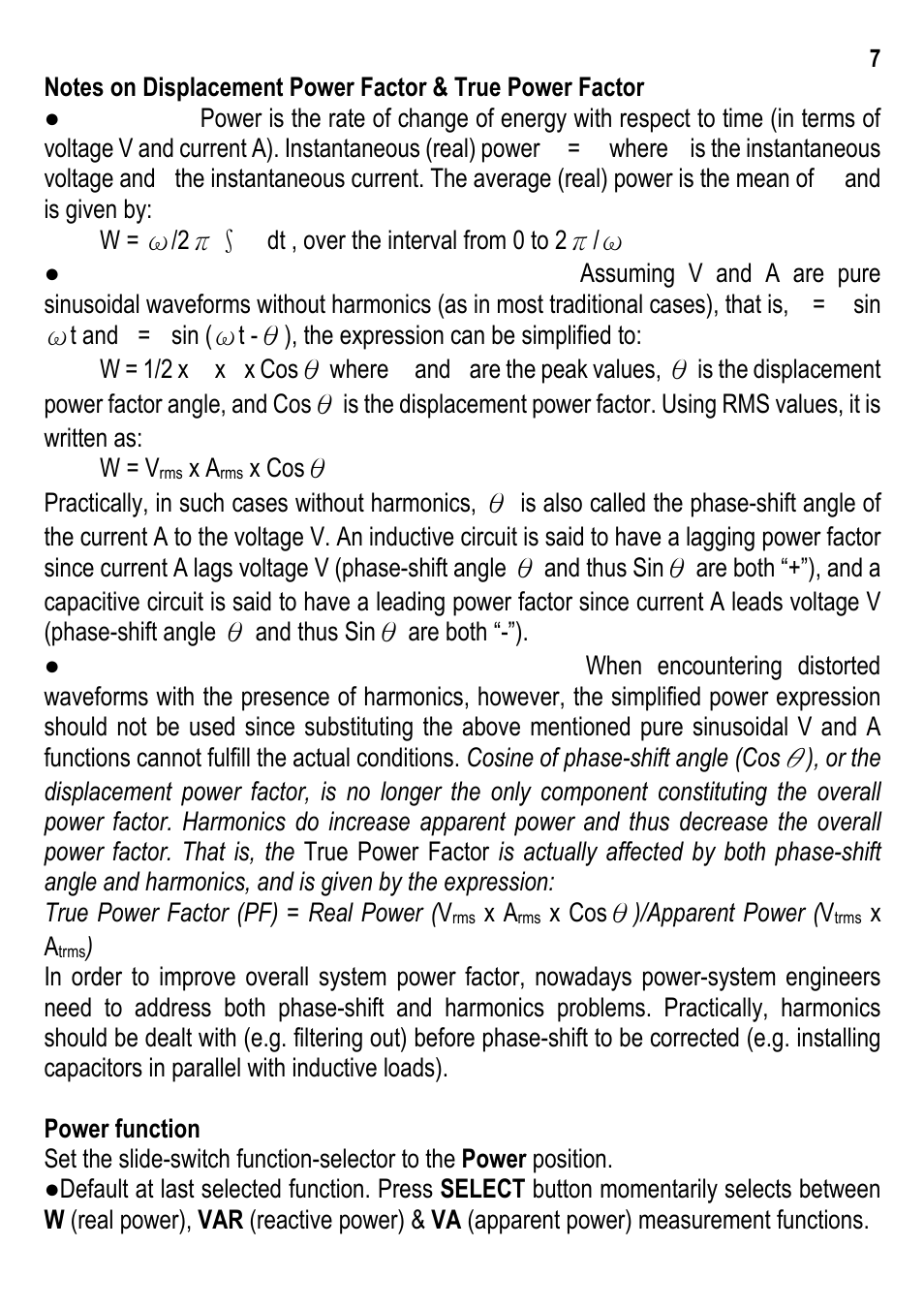 Amprobe ACD-30P Clamp-On-Power-Meters User Manual | Page 8 / 20