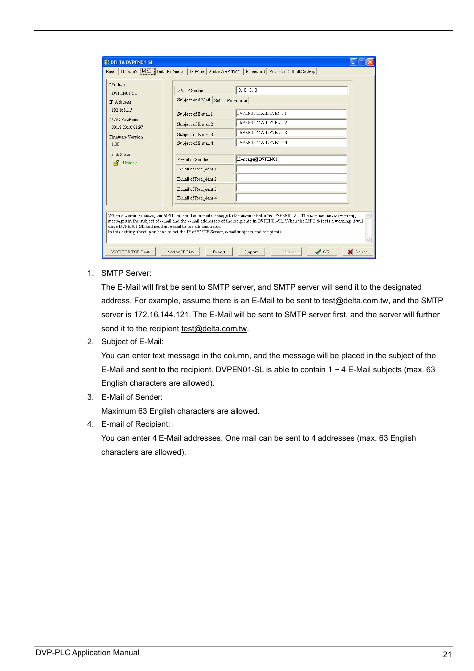 Ethernet communication module dvpen01-sl | Delta Electronics Ethernet Communication Module DVPEN01-SL User Manual | Page 23 / 54