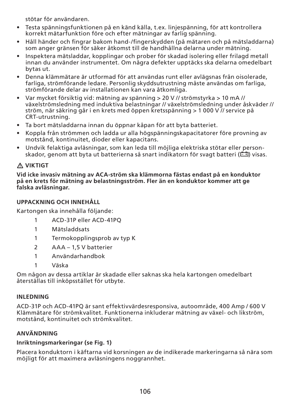 Amprobe ACD-30P Clamp-On-Power-Meters User Manual | Page 107 / 121