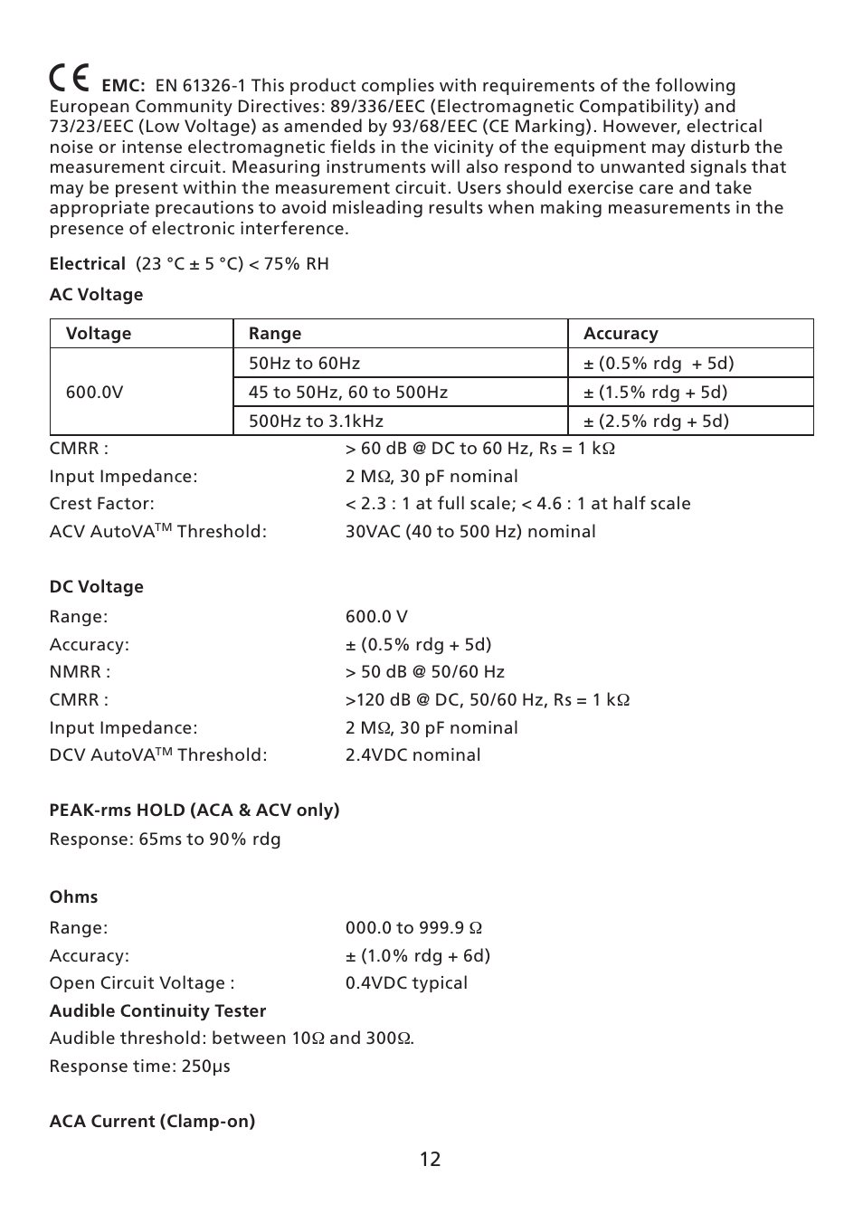 Amprobe ACD-30P Clamp-On-Power-Meters User Manual | Page 13 / 121