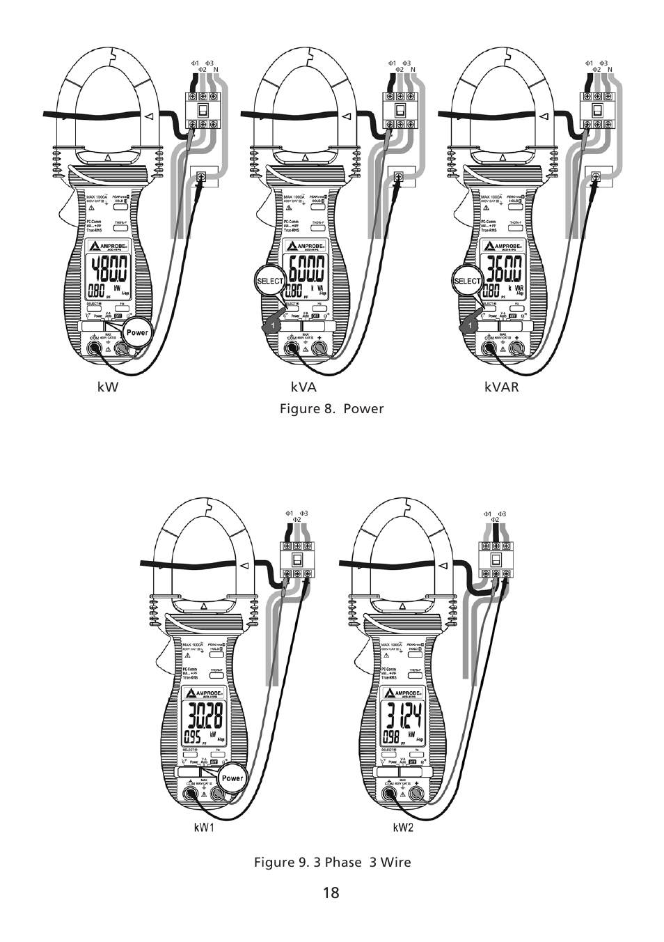 Amprobe ACD-30P Clamp-On-Power-Meters User Manual | Page 19 / 121