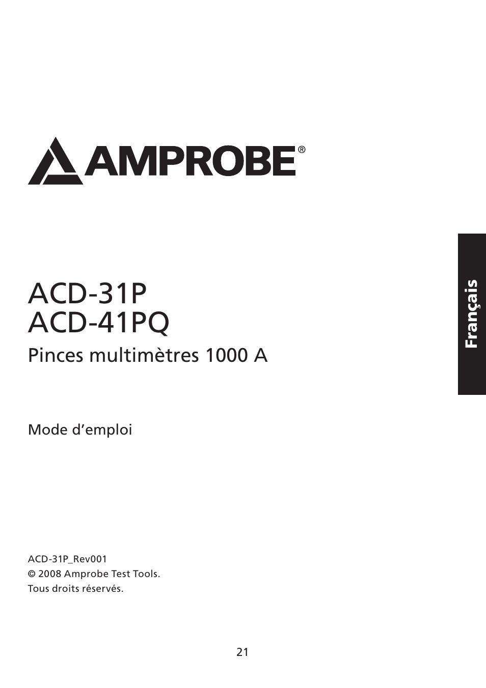 Acd-31p acd-41pq | Amprobe ACD-30P Clamp-On-Power-Meters User Manual | Page 22 / 121