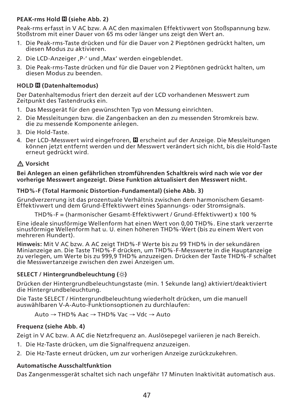 Amprobe ACD-30P Clamp-On-Power-Meters User Manual | Page 48 / 121