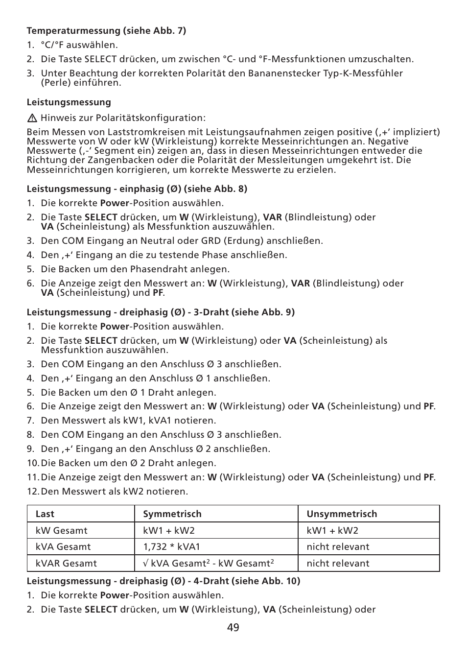 Amprobe ACD-30P Clamp-On-Power-Meters User Manual | Page 50 / 121