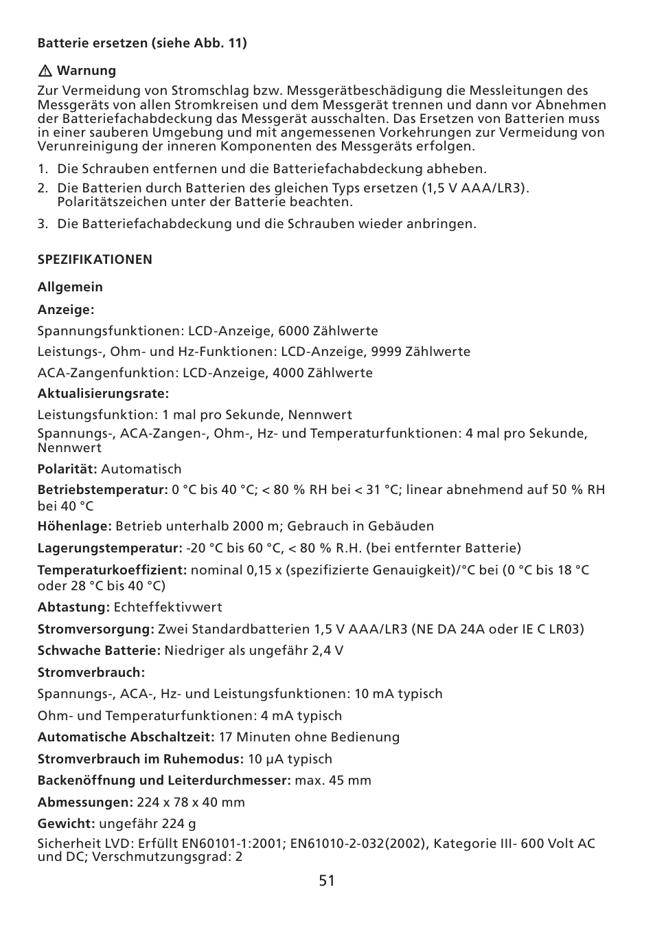 Amprobe ACD-30P Clamp-On-Power-Meters User Manual | Page 52 / 121