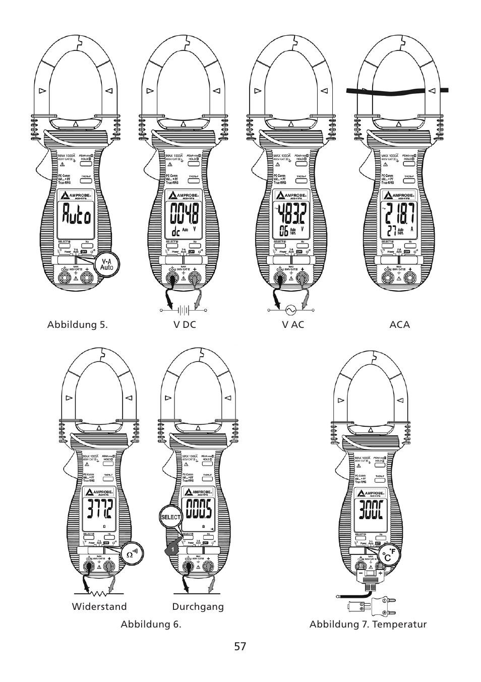 Amprobe ACD-30P Clamp-On-Power-Meters User Manual | Page 58 / 121