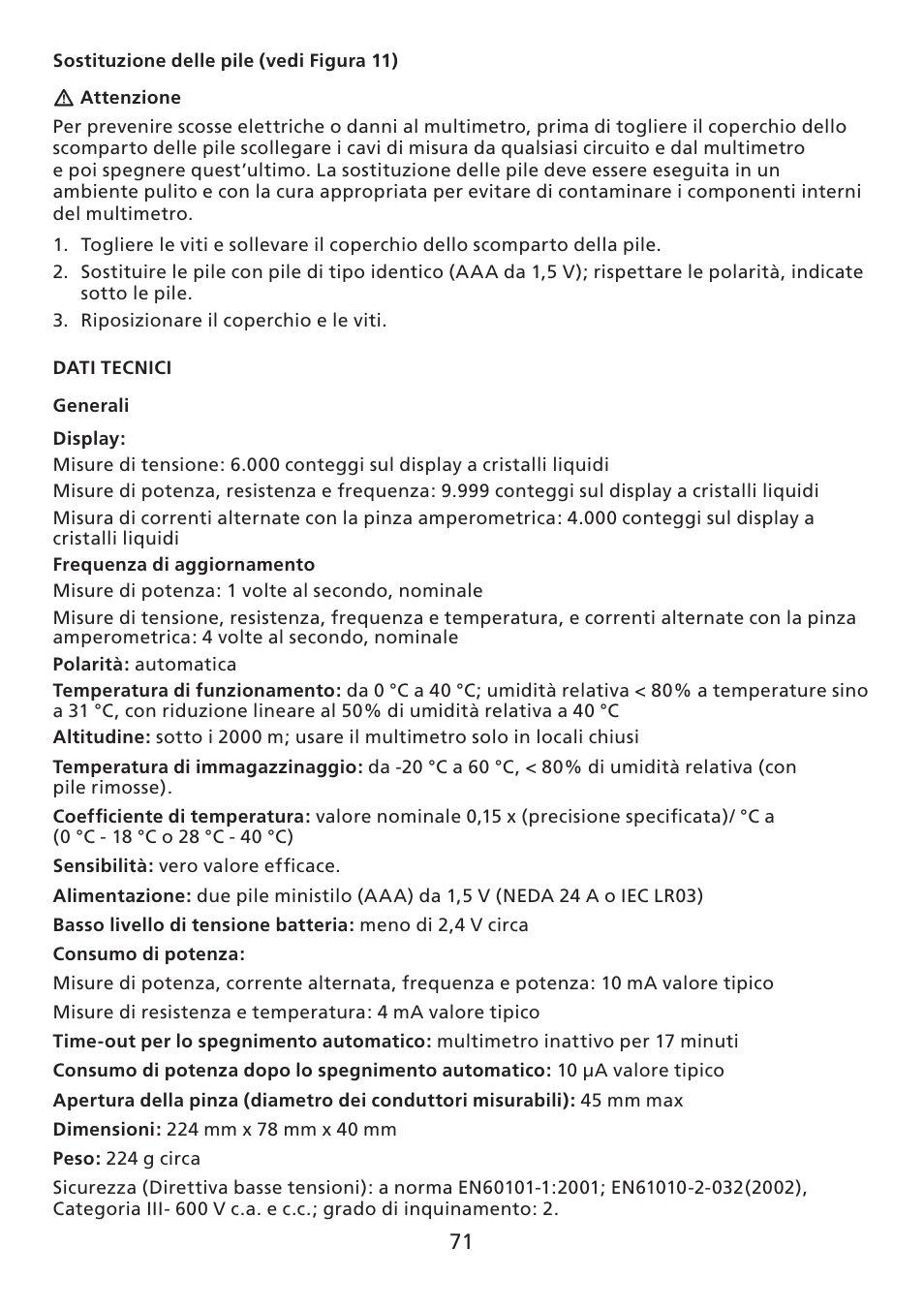 Amprobe ACD-30P Clamp-On-Power-Meters User Manual | Page 72 / 121