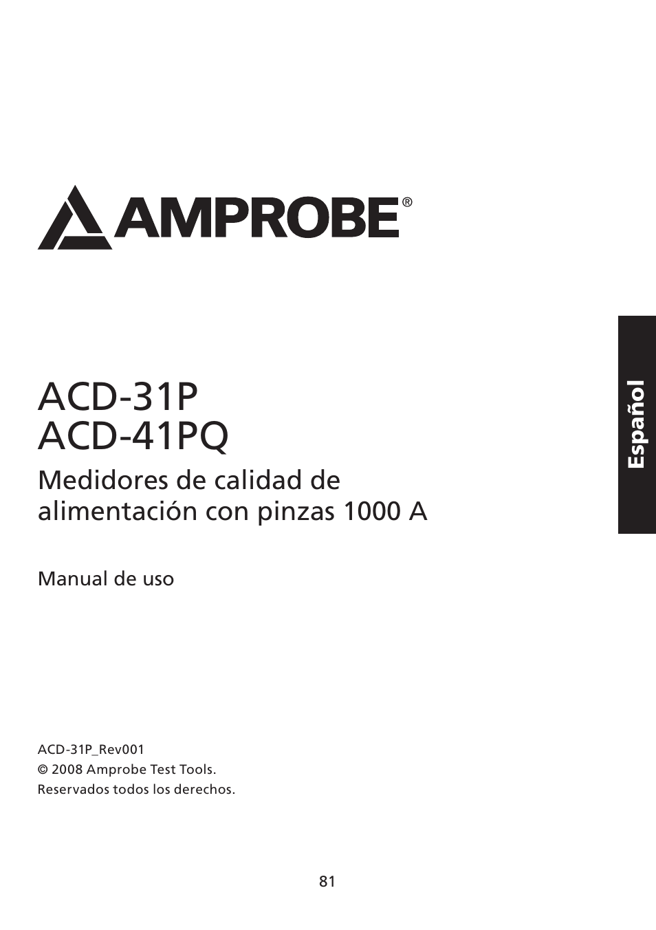 Acd-31p acd-41pq | Amprobe ACD-30P Clamp-On-Power-Meters User Manual | Page 82 / 121