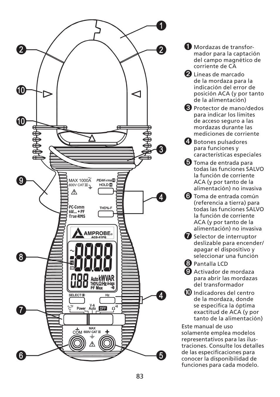 Amprobe ACD-30P Clamp-On-Power-Meters User Manual | Page 84 / 121