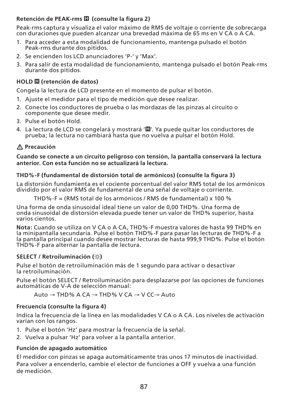 Amprobe ACD-30P Clamp-On-Power-Meters User Manual | Page 88 / 121