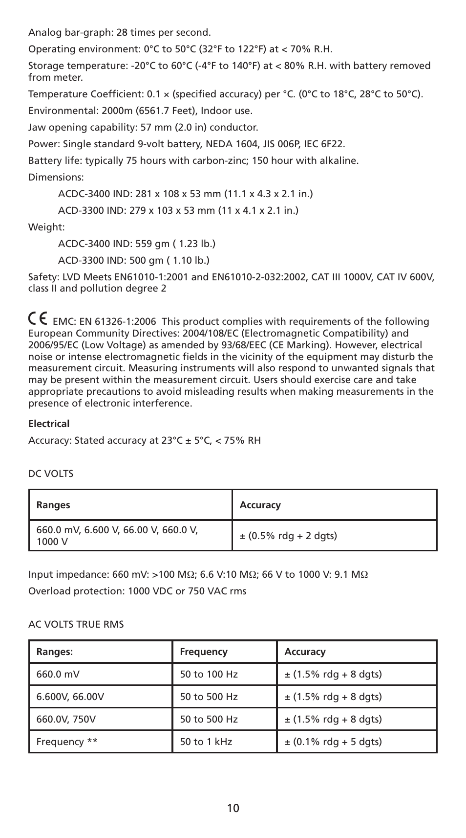 Amprobe ACD-3300 Industrial-Clamp-Meters User Manual | Page 11 / 98