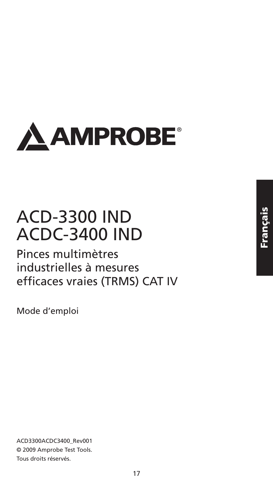 Amprobe ACD-3300 Industrial-Clamp-Meters User Manual | Page 18 / 98