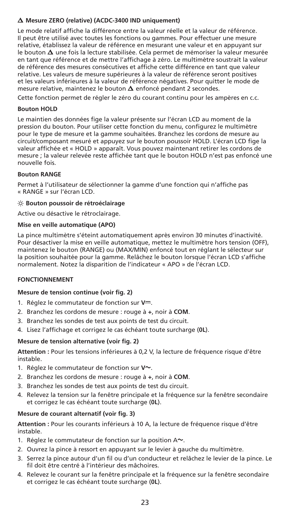 Amprobe ACD-3300 Industrial-Clamp-Meters User Manual | Page 24 / 98