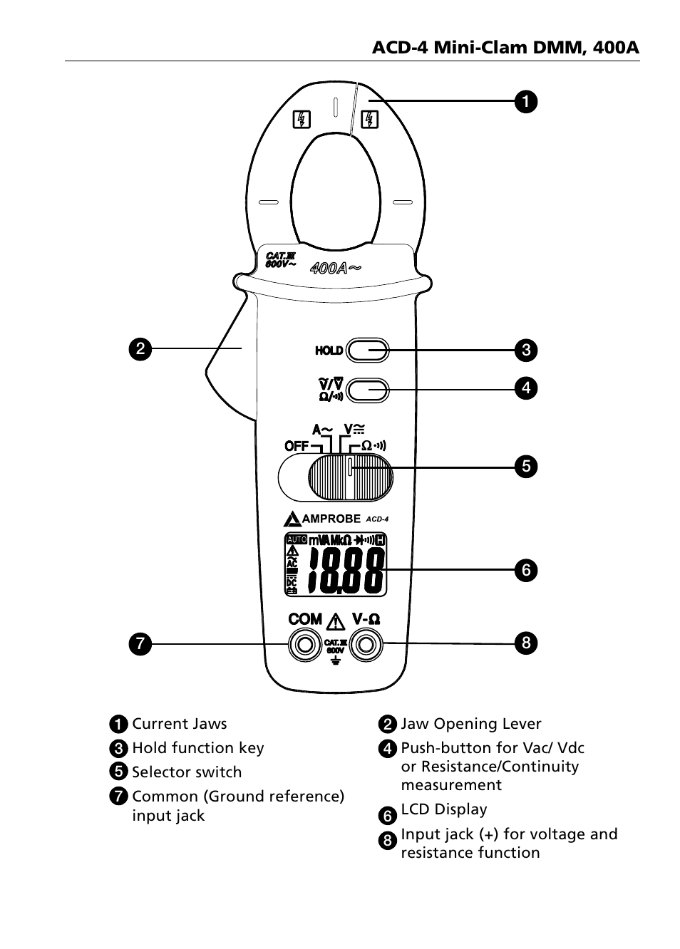 Amprobe ACD-4 Mini-Clamp-DMM User Manual | Page 5 / 16