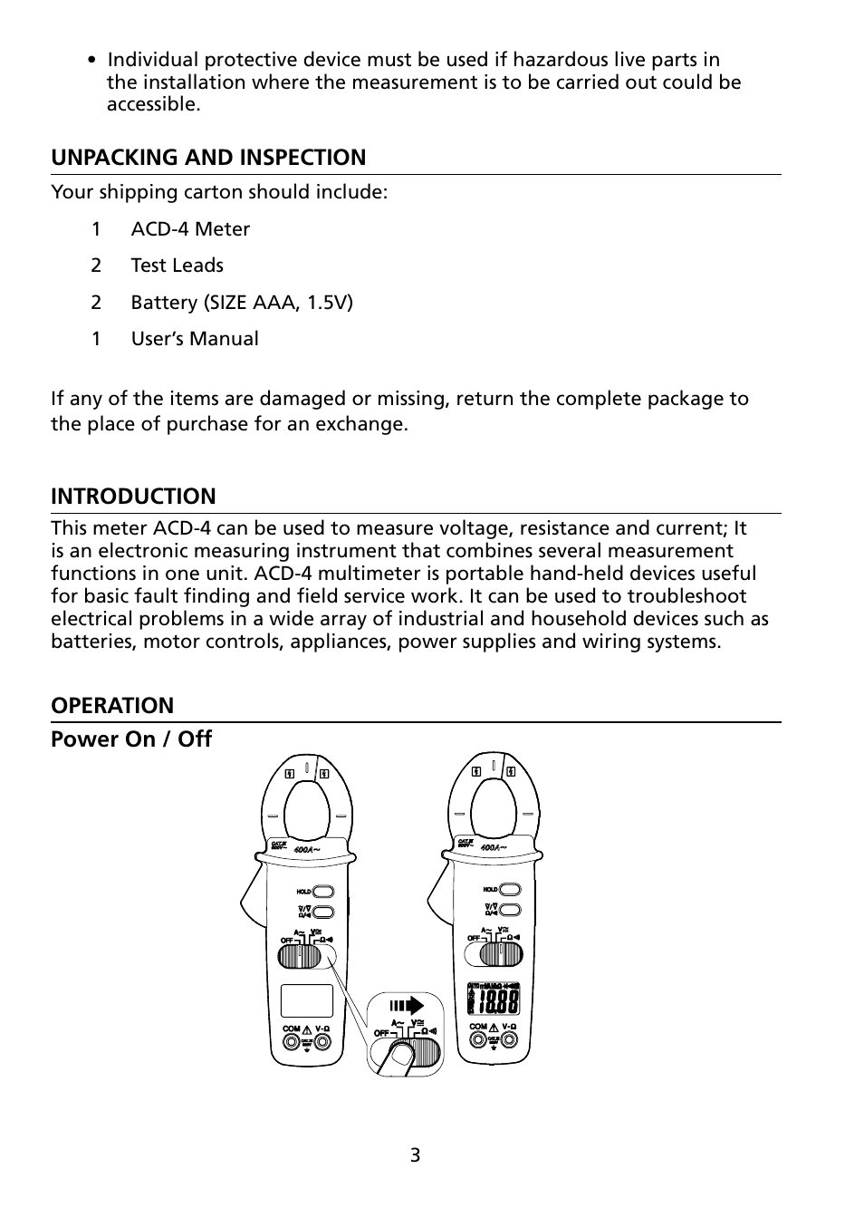 Amprobe ACD-4 Mini-Clamp-DMM User Manual | Page 8 / 16