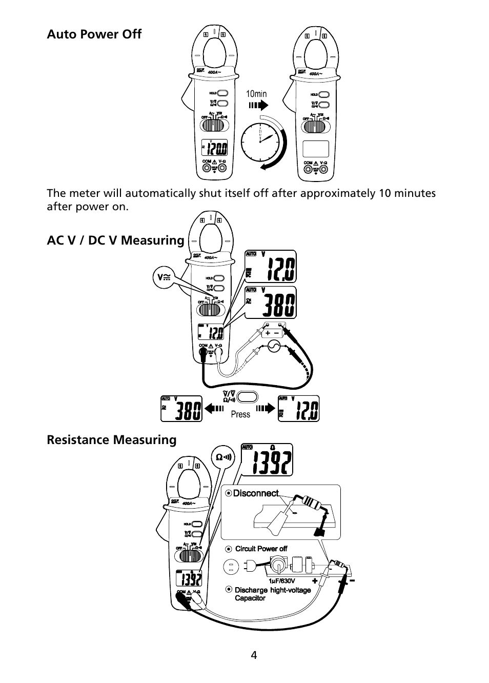 Amprobe ACD-4 Mini-Clamp-DMM User Manual | Page 9 / 16