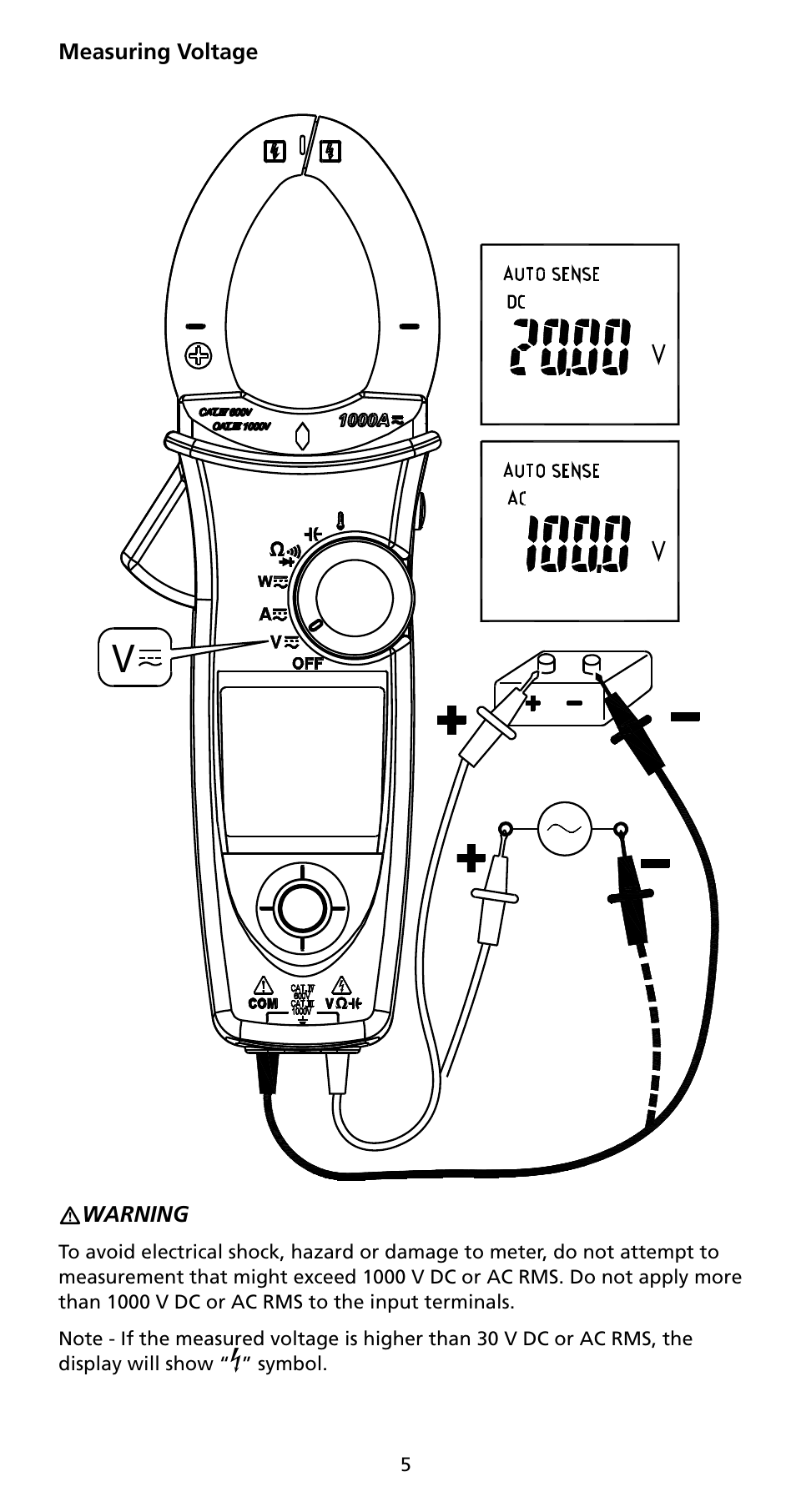 Amprobe ACD-50NAV ACD-51NAV ACDC-52NAV ACD-53NAV ACD-54NAV Navigator-Clamps User Manual | Page 11 / 36