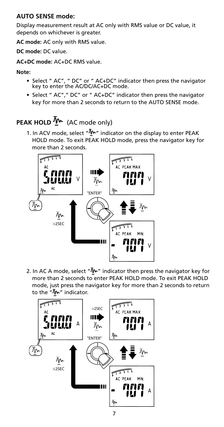 Amprobe ACD-50NAV ACD-51NAV ACDC-52NAV ACD-53NAV ACD-54NAV Navigator-Clamps User Manual | Page 13 / 36