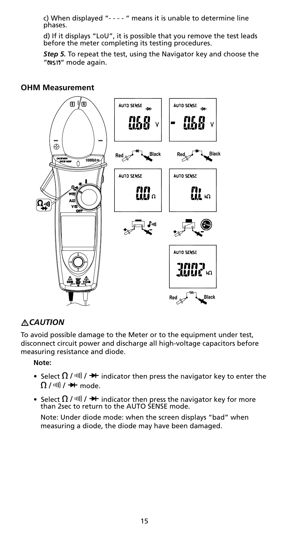 Amprobe ACD-50NAV ACD-51NAV ACDC-52NAV ACD-53NAV ACD-54NAV Navigator-Clamps User Manual | Page 21 / 36
