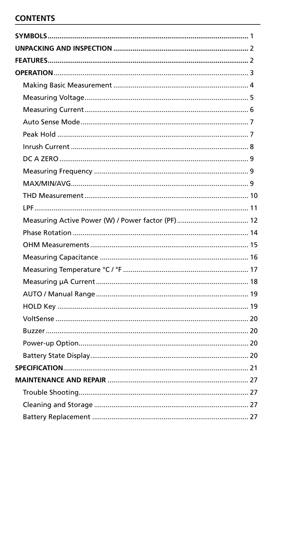 Amprobe ACD-50NAV ACD-51NAV ACDC-52NAV ACD-53NAV ACD-54NAV Navigator-Clamps User Manual | Page 6 / 36