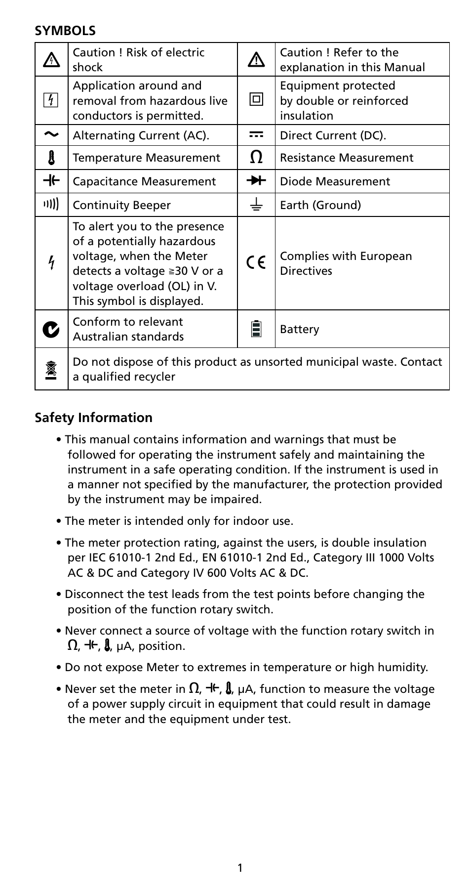 Amprobe ACD-50NAV ACD-51NAV ACDC-52NAV ACD-53NAV ACD-54NAV Navigator-Clamps User Manual | Page 7 / 36