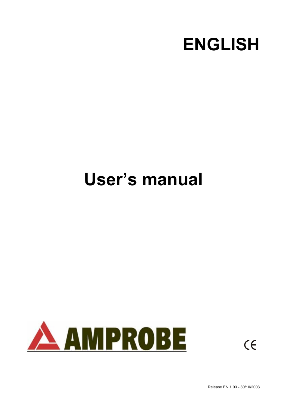 English user’s manual | Amprobe ACD-55HPQ Clamp-Meter User Manual | Page 4 / 62