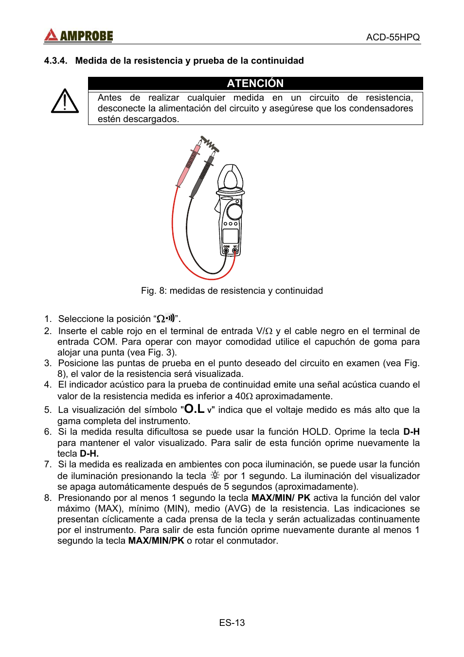 Amprobe ACD-55HPQ Clamp-Meter User Manual | Page 46 / 62