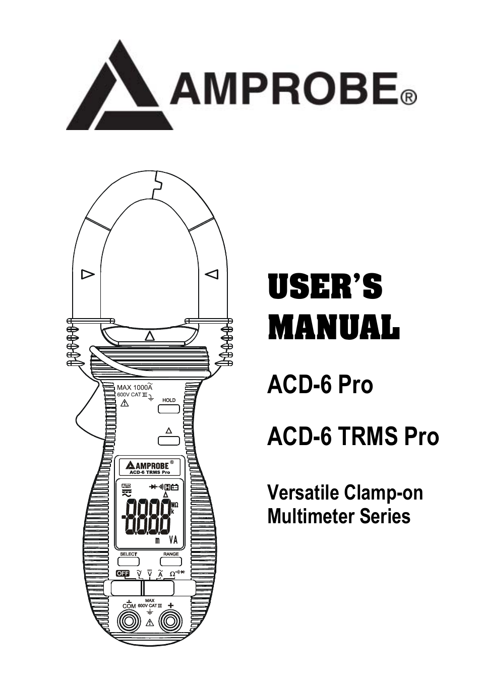 Amprobe ACD-6-PRO Clamp-On-Multimeters User Manual | 15 pages