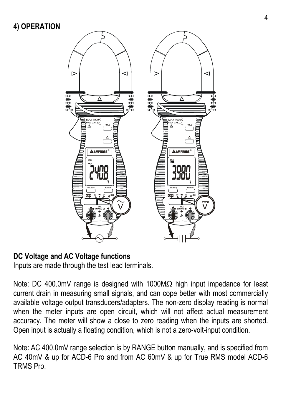 Amprobe ACD-6-PRO Clamp-On-Multimeters User Manual | Page 5 / 15